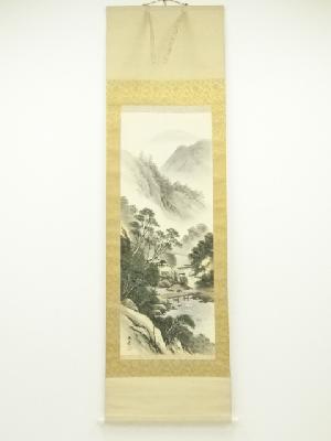 JAPANESE HANGING SCROLL / HAND PAINTED / LANDSCAPE 